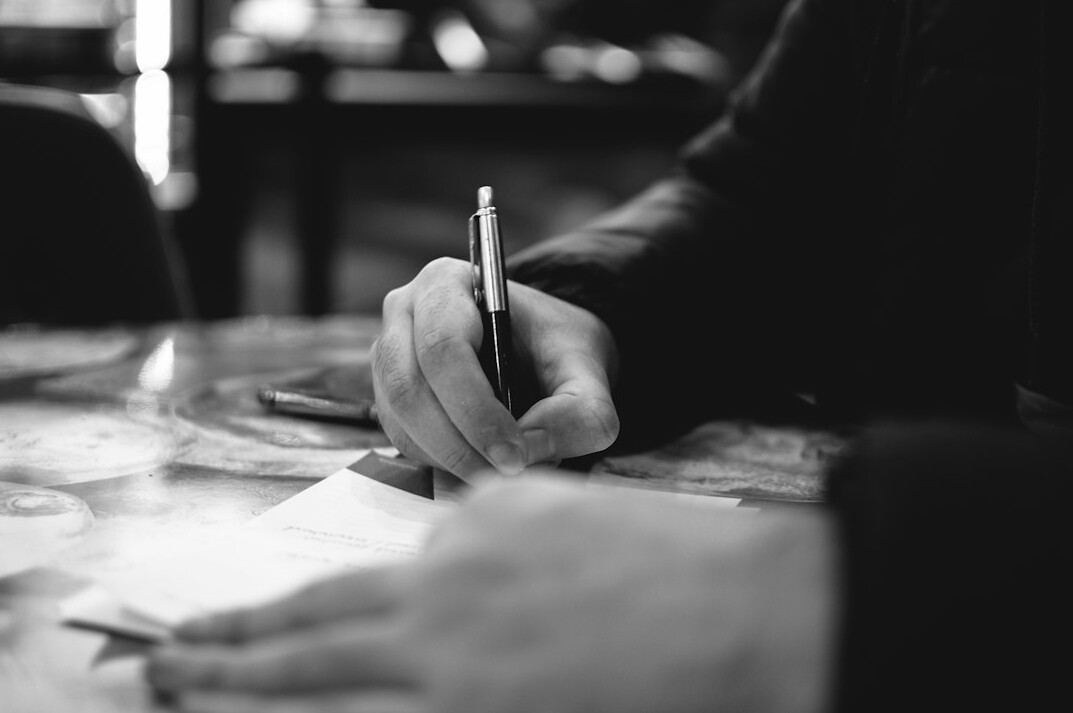 person preparing notes