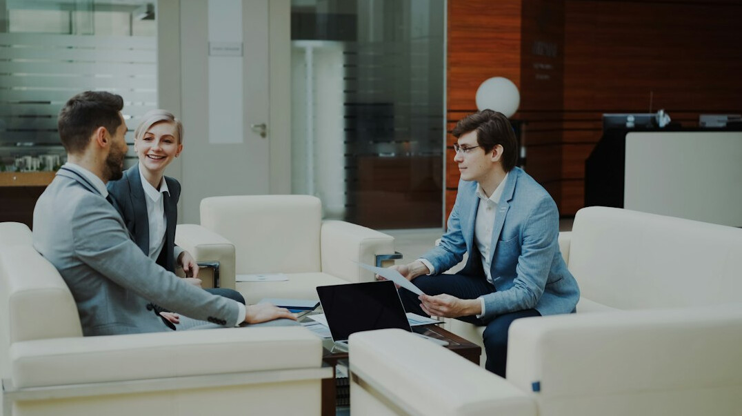 business people negotiating in office